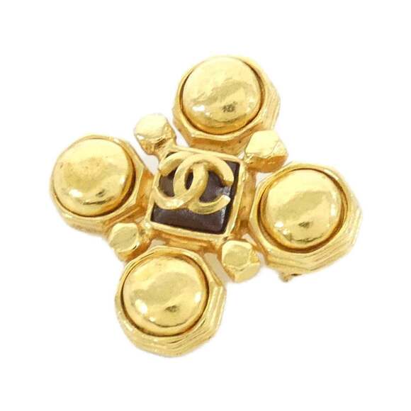 CHANEL Authentic Brown Brooch